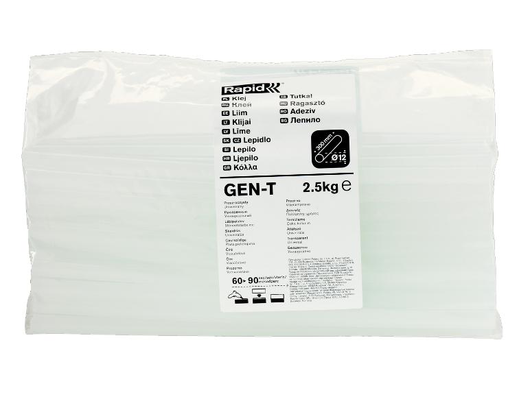 Rapid GEN-T lijmsticks, 2,5 kg zak, transparant, Ø12 x 300 mm.