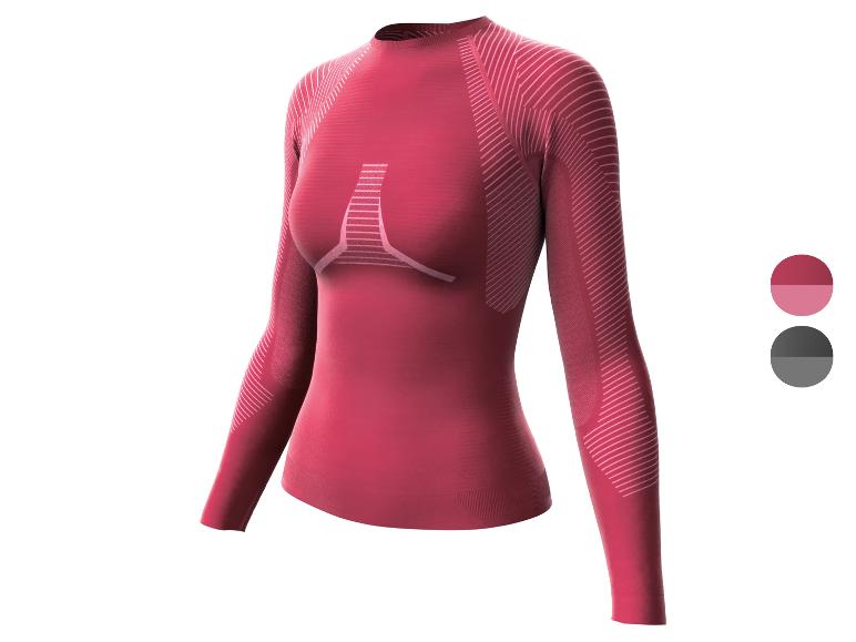 Een rood thermo-onderhemd met lange mouwen voor dames.