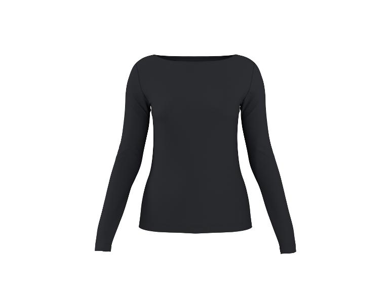 Zwarte top met lange mouwen en boothals voor dames