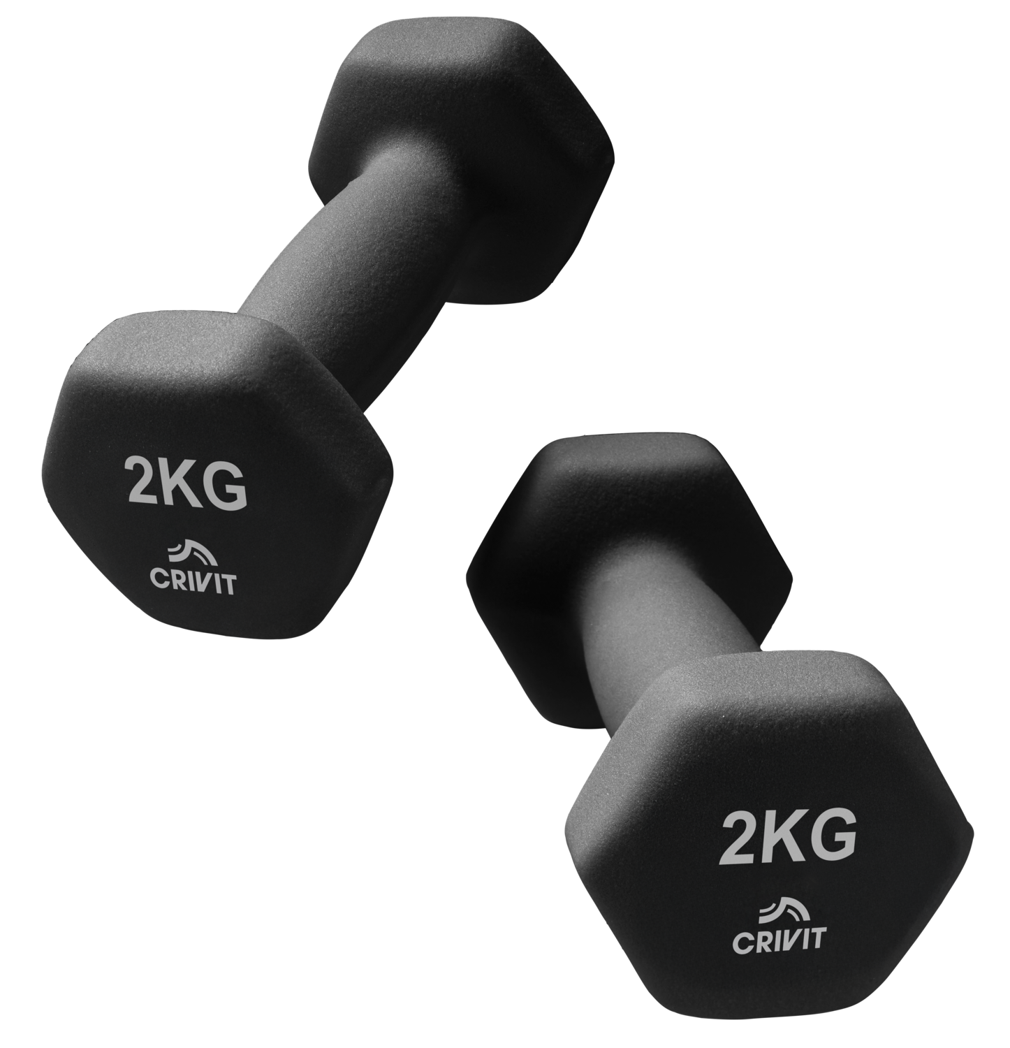 CRIVIT Push-up Board / Dumbbell / Kettlebell (PVC-halters 2 x 2 kg)