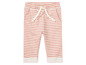 Roze gestreepte broek voor baby's met trekkoord.