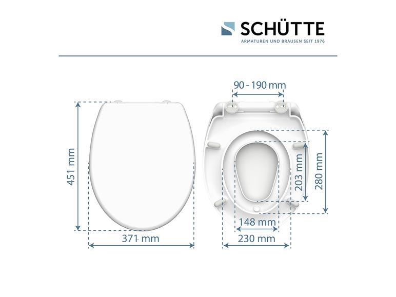 Ga naar volledige schermweergave: Schütte WC zitting duroplast FAMILY WHITE met soft-close-mechanisme en snelsluiting - afbeelding 6