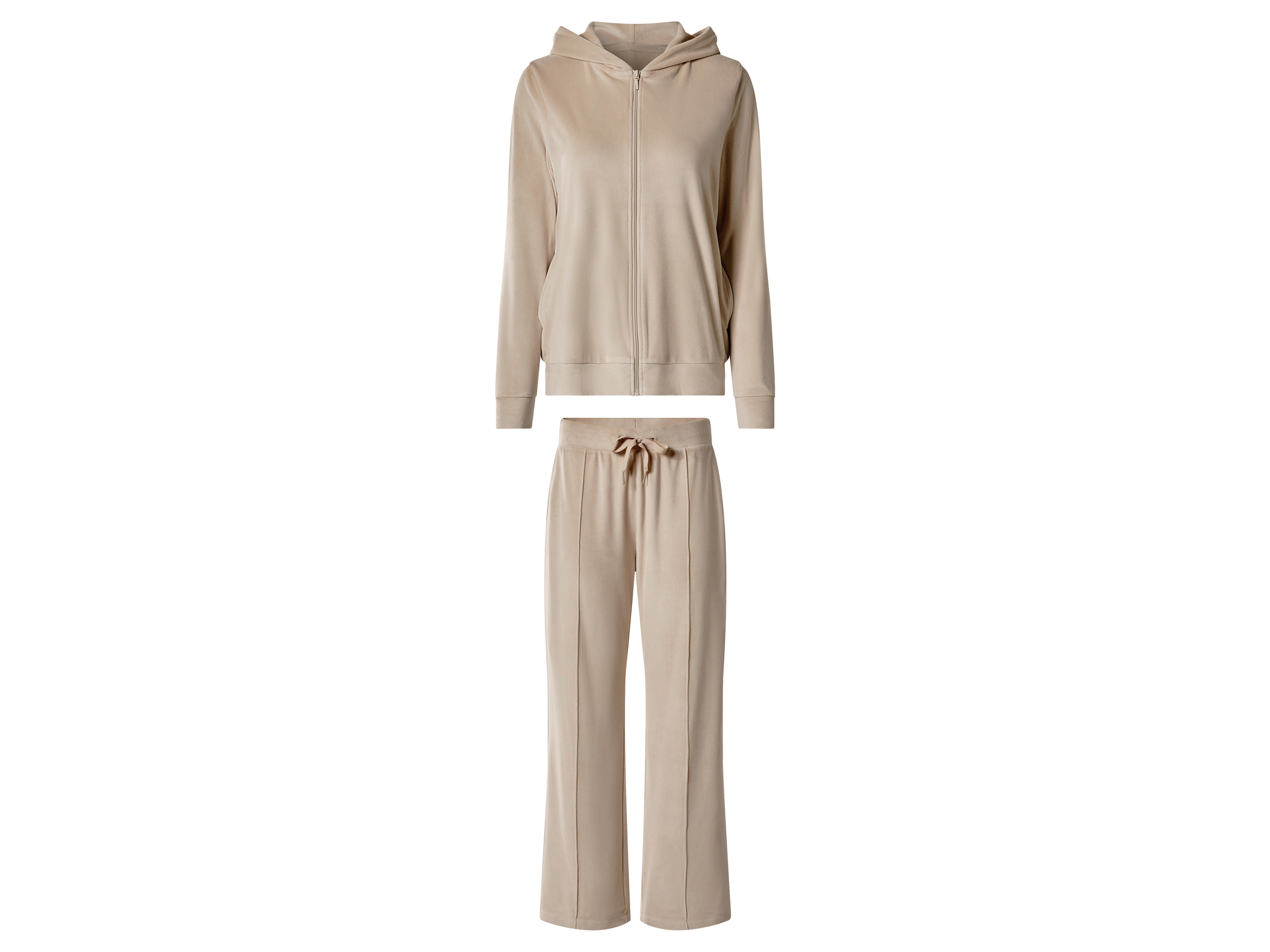 ESMARA Dames velours huispak (Beige, L (44/46))