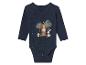 Donkerblauw baby romper met lange mouwen, bosdieren print.