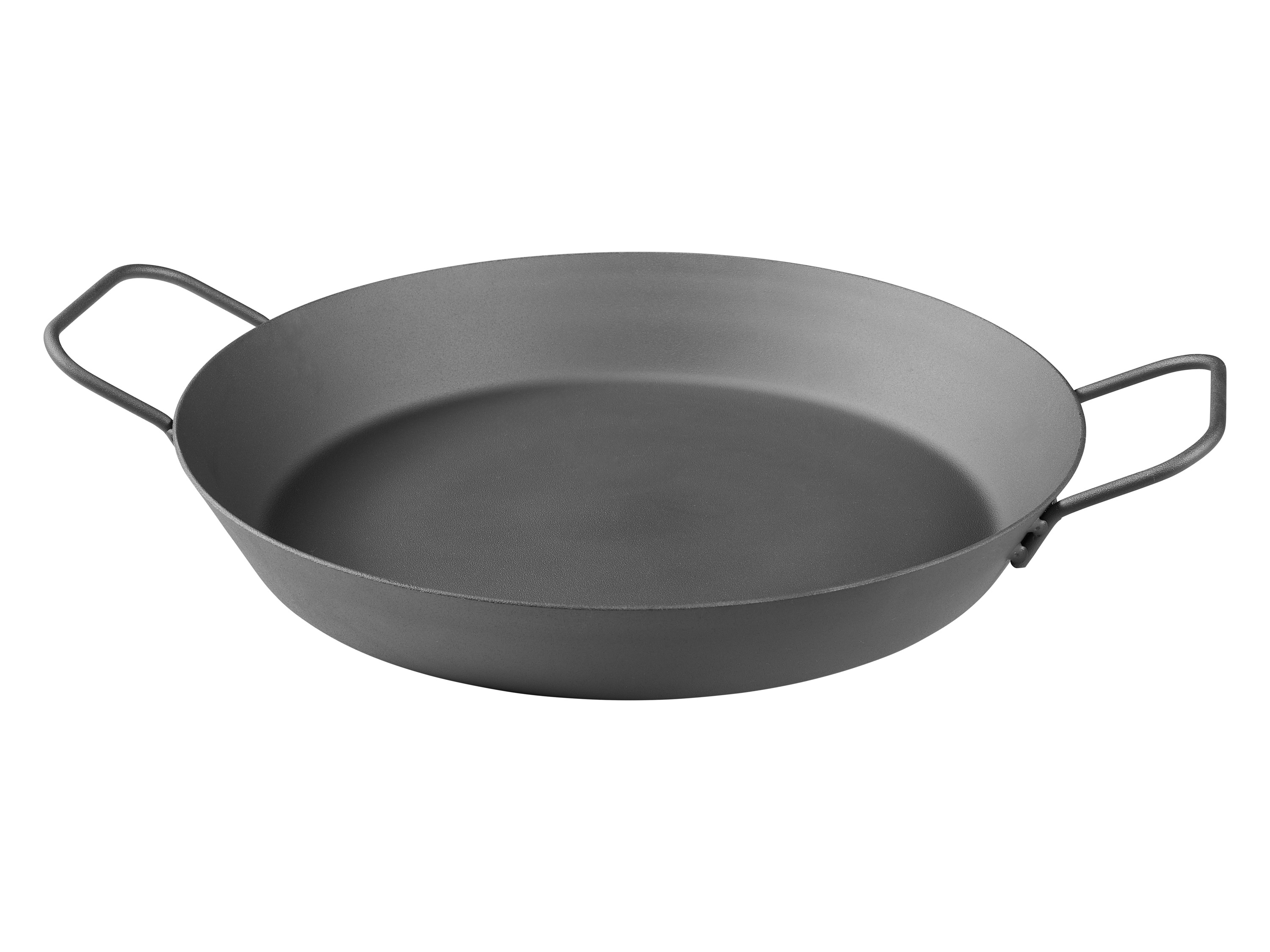 GRILLMEISTER Ø 32 IJzeren grillpan / Ø 28,5 IJzeren grillpan met geperforeerde bodem / Ø 20 IJzeren grillpan met serveerplank (ijzeren BBQ-pan Ø 32 cm)