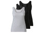 Drie basic tanktops in grijs en zwart.