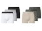 Set herenboxershorts in diverse kleuren: wit, grijs, zwart, beige en donkergroen.