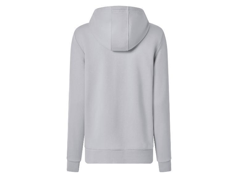 Lichtgrijze hoodie, achteraanzicht