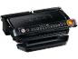 Zwarte elektrische grill met automatische sensor en diverse kookprogramma's