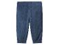 Blauwe babybroek met gerimpelde tailleband en manchetten.