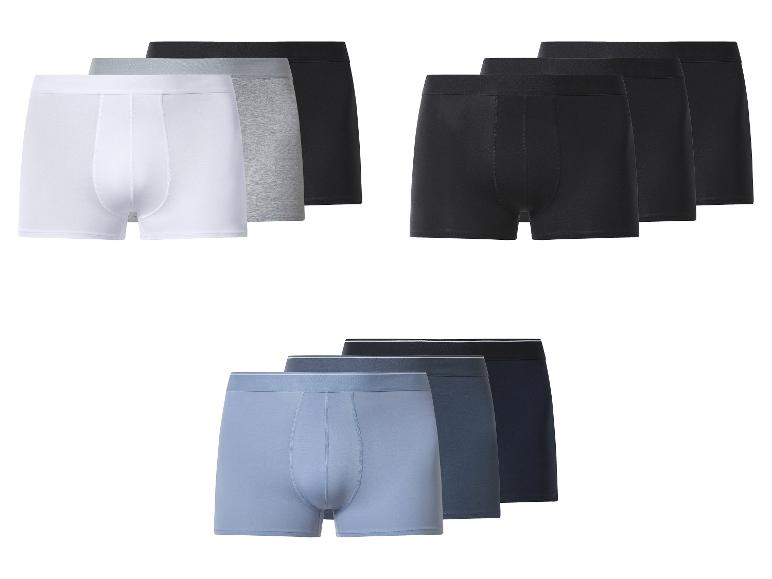 Set herenboxershorts in wit, grijs, zwart en blauw