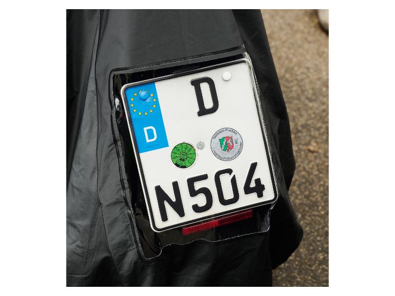 Duitse kentekenplaat met de letter D en het nummer N504, met stickers en reflector.