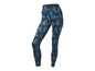 Zwarte leggings met blauwe print en 'Jette Sport' logo.