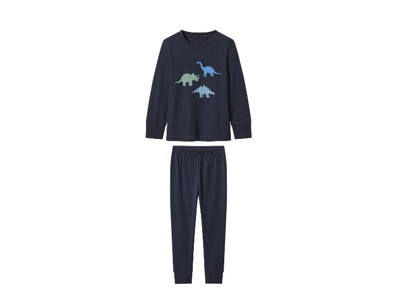 Donkerblauwe kinderpyjama met dinosaurusprint