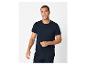 Donkerblauw heren T-shirt met borstzak en ronde hals