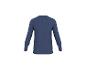 Donkerblauw T-shirt met lange mouwen voor heren, achteraanzicht.