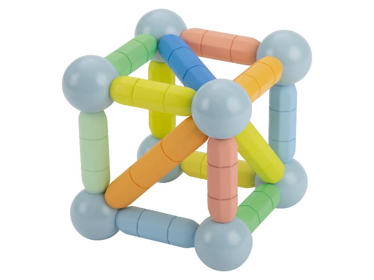 Een 3D-model van een kleurrijke moleculaire structuur met bollen en staven.