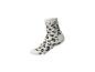 Witte sok met zwarte en beige luipaardprint