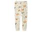 Crèmekleurige geribbelde kinderlegging met dinosaurus- en bladprint