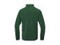 Donkergroene fleece top met lange mouwen en hoge kraag, achteraanzicht.