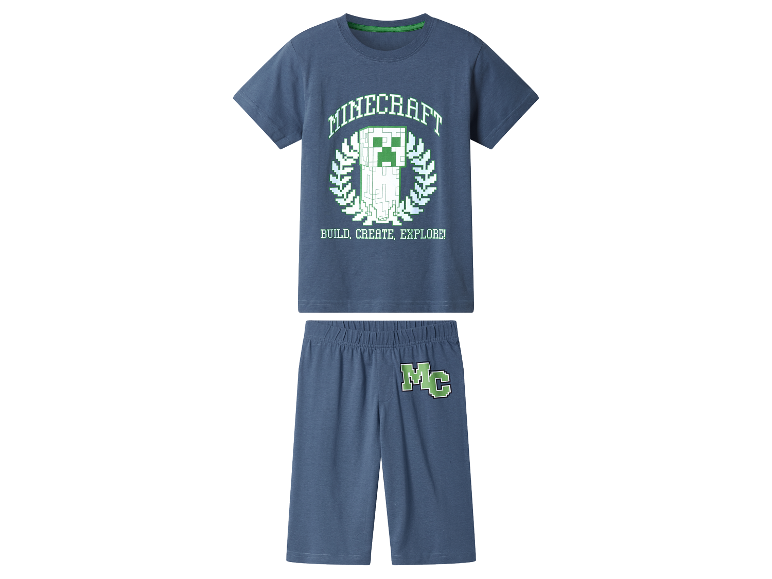 Minecraft kinderpyjamaset in donkerblauw.