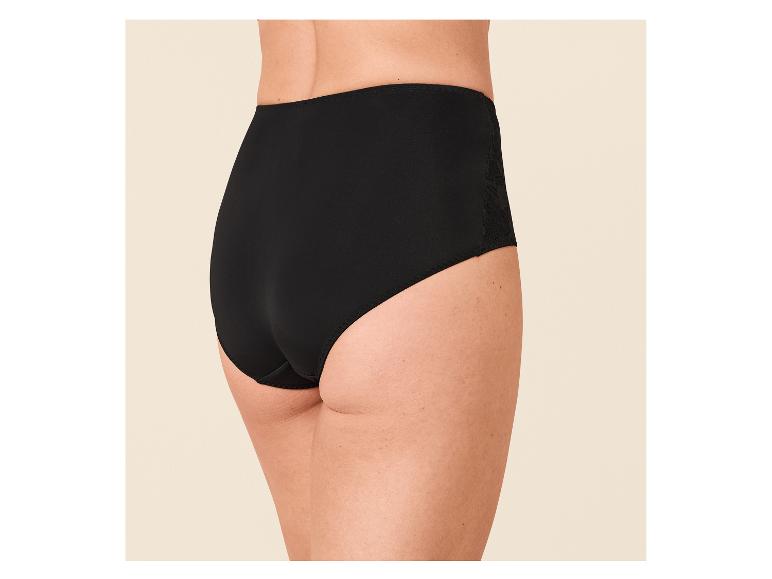 Zwarte dames slip met hoge taille, achteraanzicht
