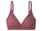 Een geribbelde roze-bruine bralette met dunne bandjes