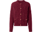 Textuur bordeauxrood vest met gouden knopen.