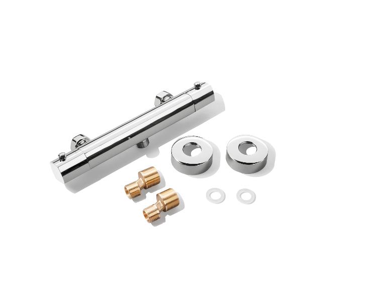 Douchethermostaat met accessoires.