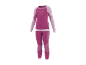 Dames thermokleding set in fuchsia met lichtroze details.
