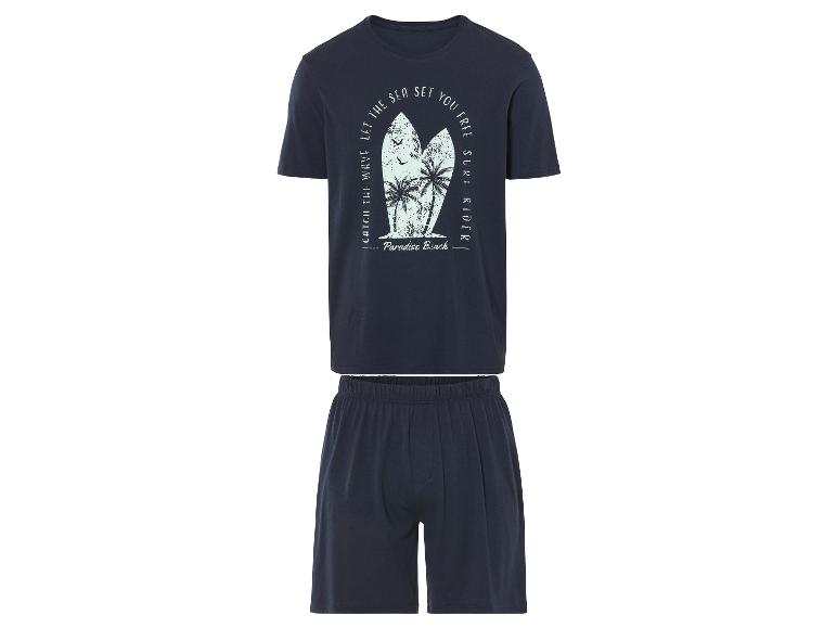 Paradise Beach pyjama: T-shirt en short, surf thema.