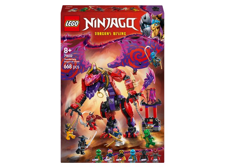 LEGO Ninjago Thunderfang Draak van Chaos set met 668 onderdelen.