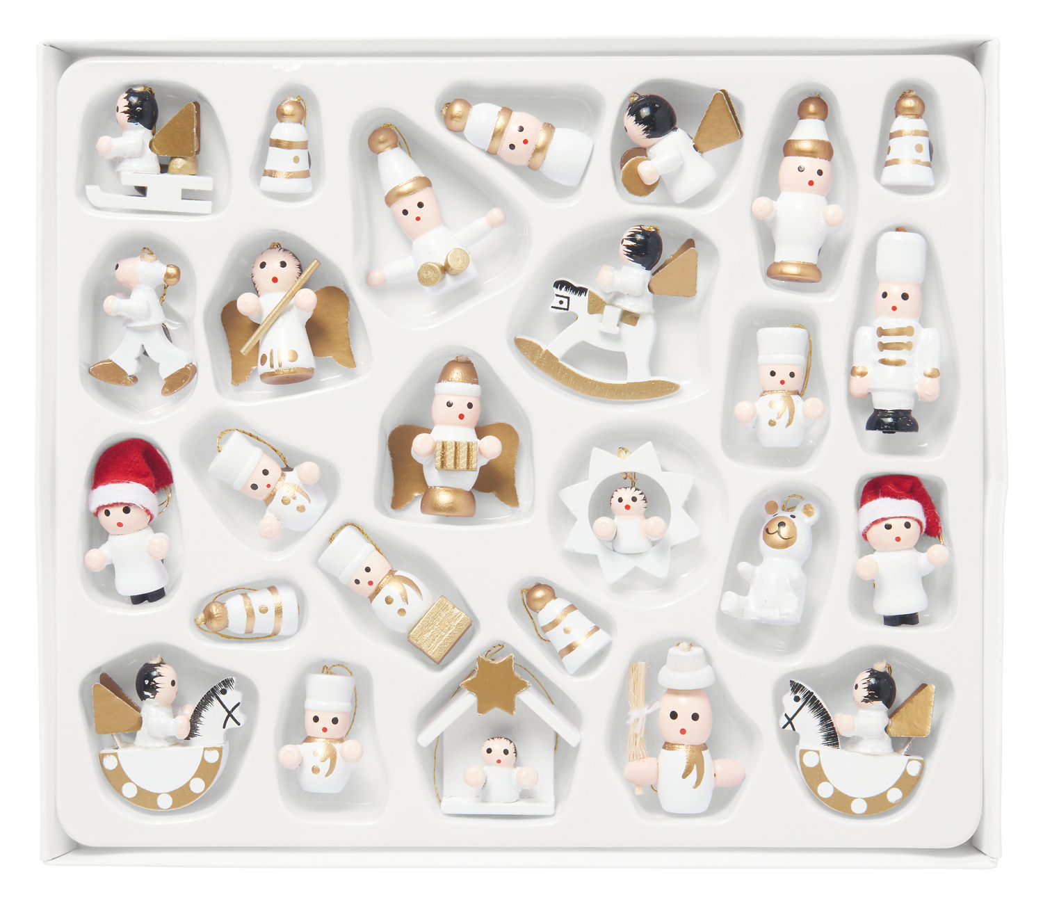 LIVARNO Houten kerstversiering, 26-delig (Wit)