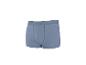 Lichtblauwe herenboxershort met geribbelde textuur en zichtbare stiksels.