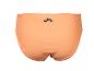 Perzikkleurig dames bikinibroekje met donker logo op de achterkant.