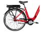 Rode Zündapp elektrische fiets met bagagedrager en accu.
