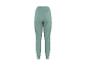 Achteraanzicht van lichtgroene dames joggingbroek met elastische tailleband en boorden.