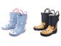 Kinderregenlaarzen: blauw met eenhoorn en donkerblauw met leeuw.