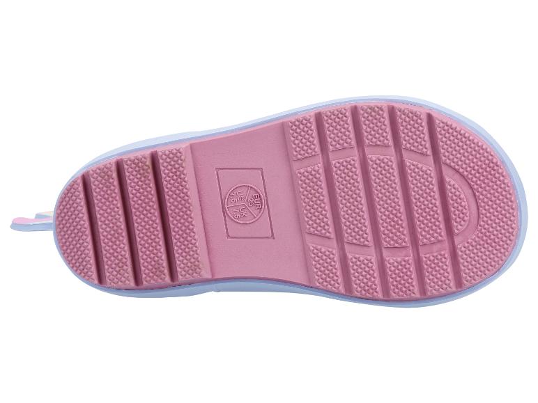 Roze kinderregenlaarszool met maatmarkeringen EUR 25, US 7.5, UK 7.5