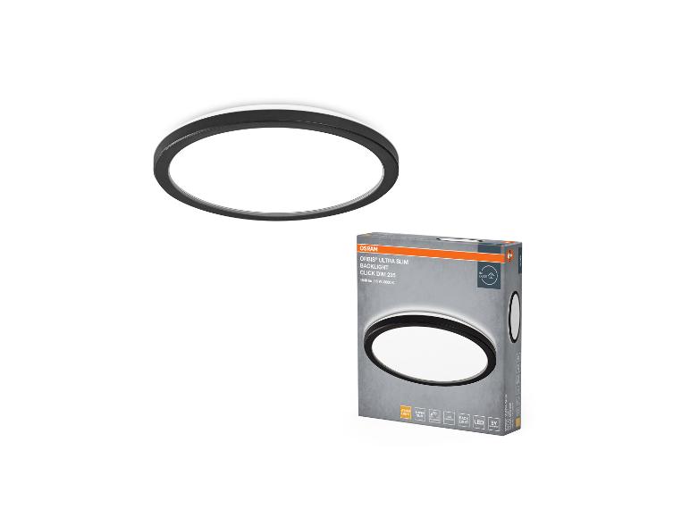 Ronde LED plafondlamp met doos, met achtergrondverlichting en dimfuncties.