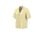 Lichtgeel dames pyjamashirt met korte mouwen en witte details.