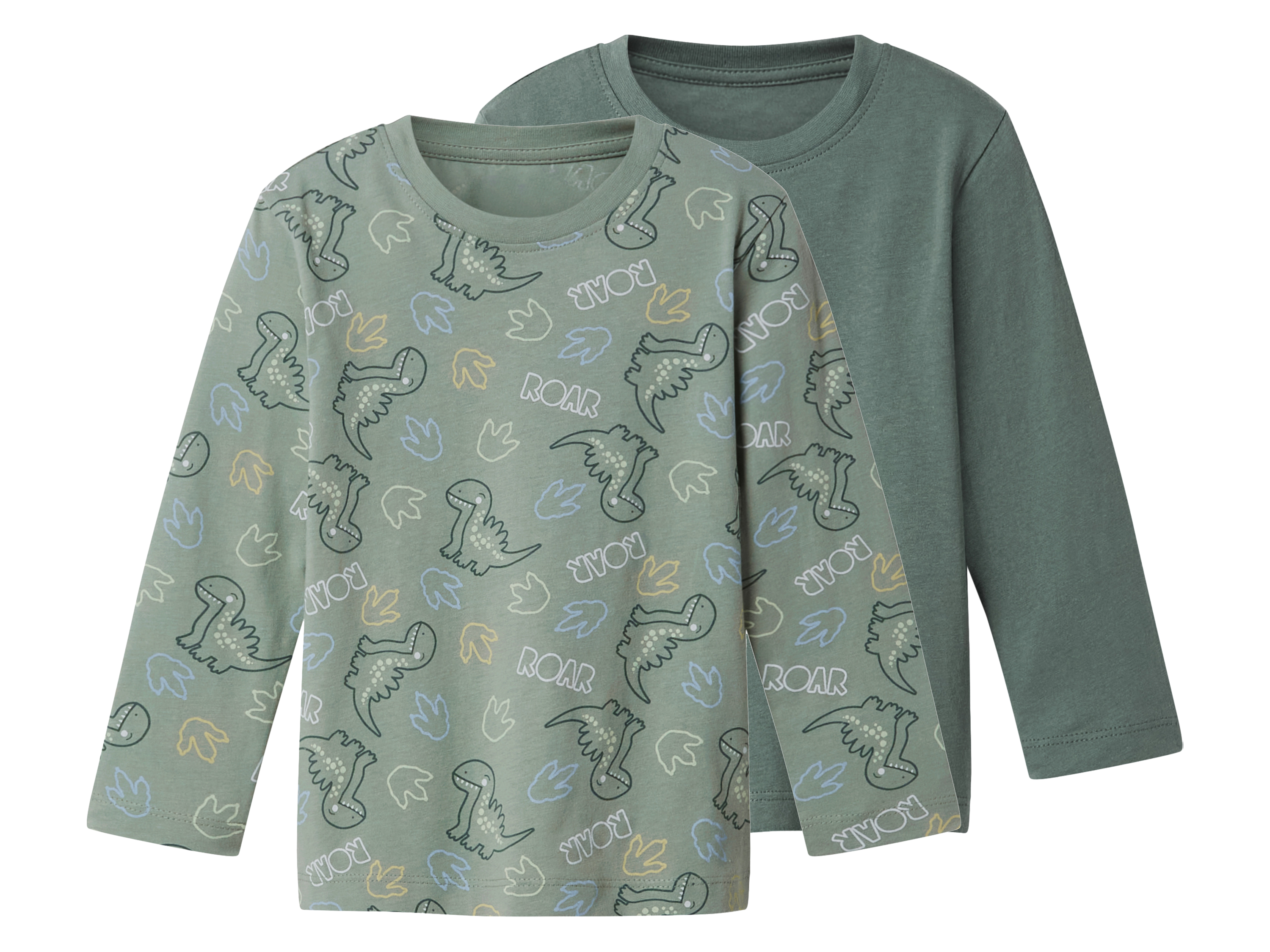 lupilu Set van 2 kinder longsleeves (Groen, 86/92)