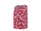 Roze damestop met rode palmbladprint.
