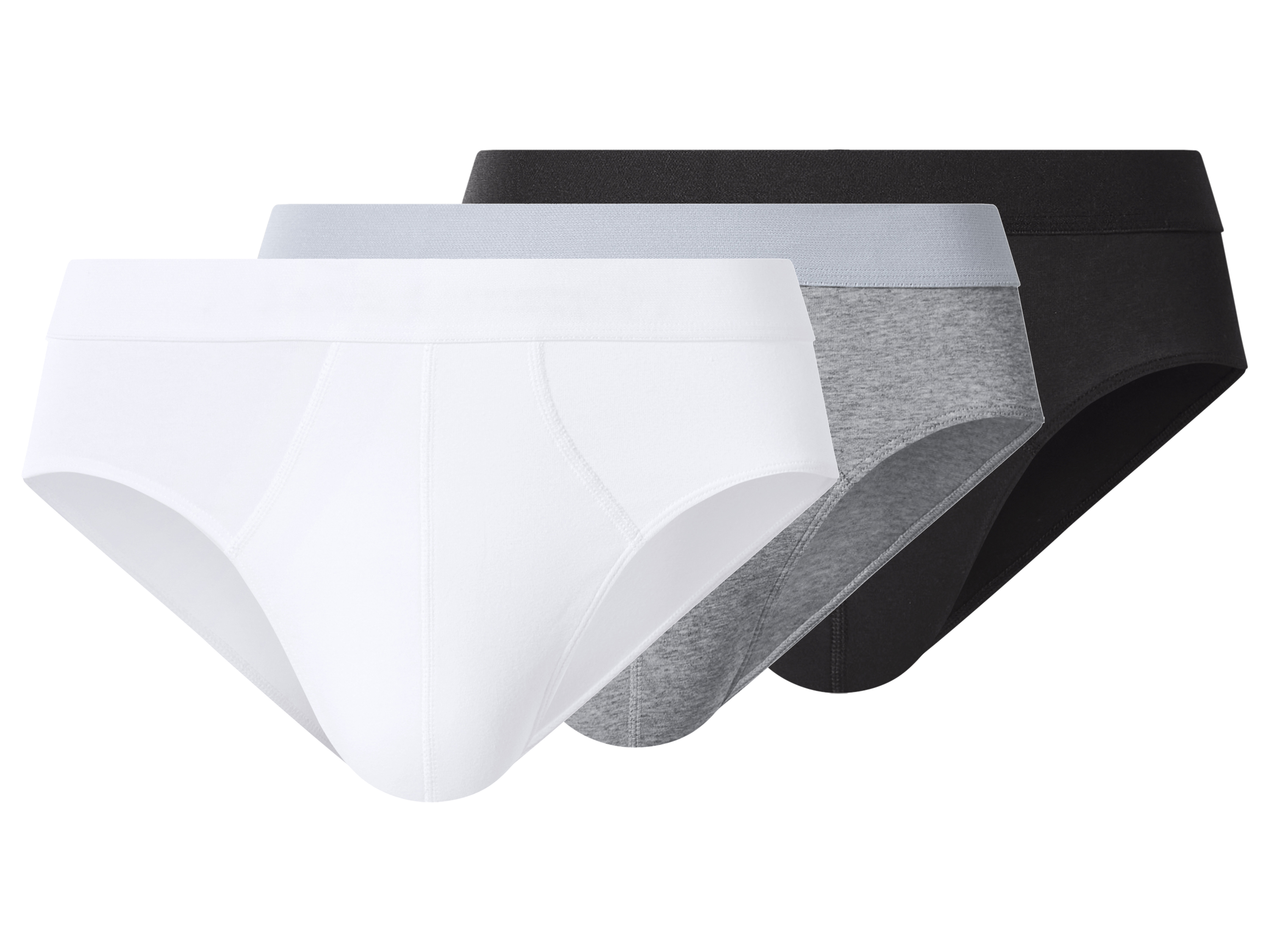 esmara Men Set van 3 heren onderbroeken (Zwart/grijs/wit, M)