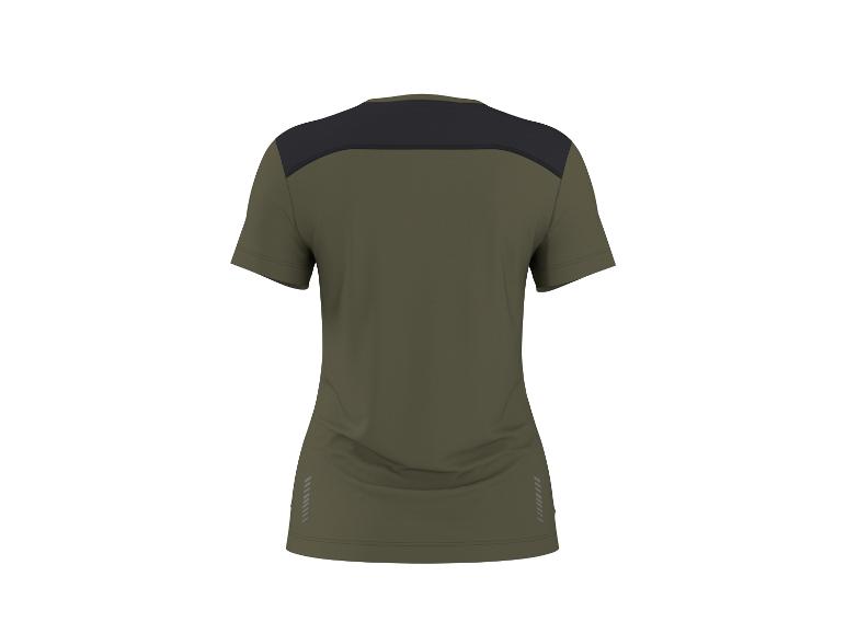 Sportief heren T-shirt in kaki en zwart, achterkant