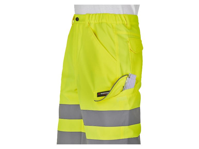 Parkside werkbrouwer met reflecterende strepen, fluorescerend geel.