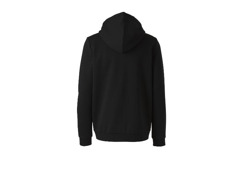 Zwarte herenhoodie, achteraanzicht