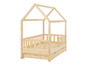 Houten kinderbed met huisvormig dak en lades