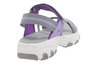 Grijze en paarse sandalen met banden, merk Crocs.