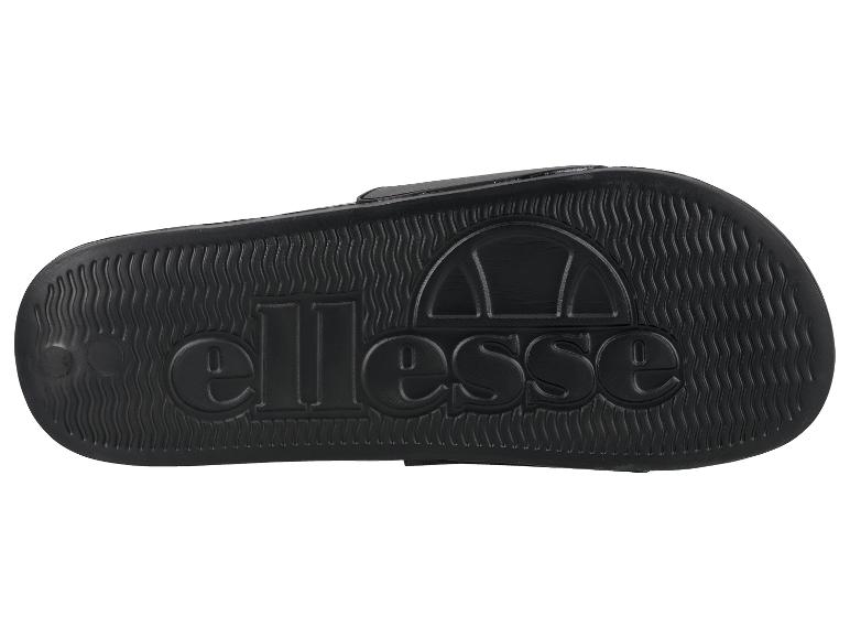 Zwarte Ellesse herenslides met het merklogo in reliëf op de zool.